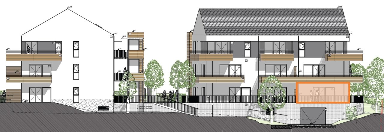 HAS2 Façade avec situation de lappartement 0 F