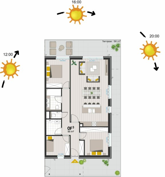 AND appartement 0 F avec position soleils 1