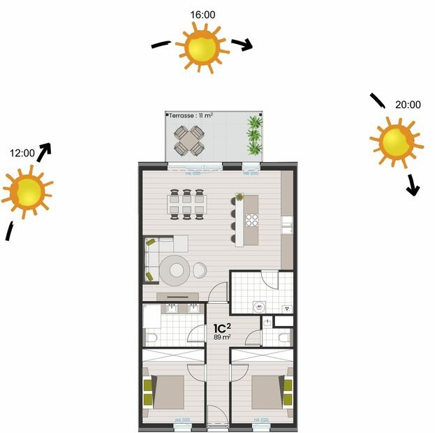 AND appartement 1 C avec position soleils 1