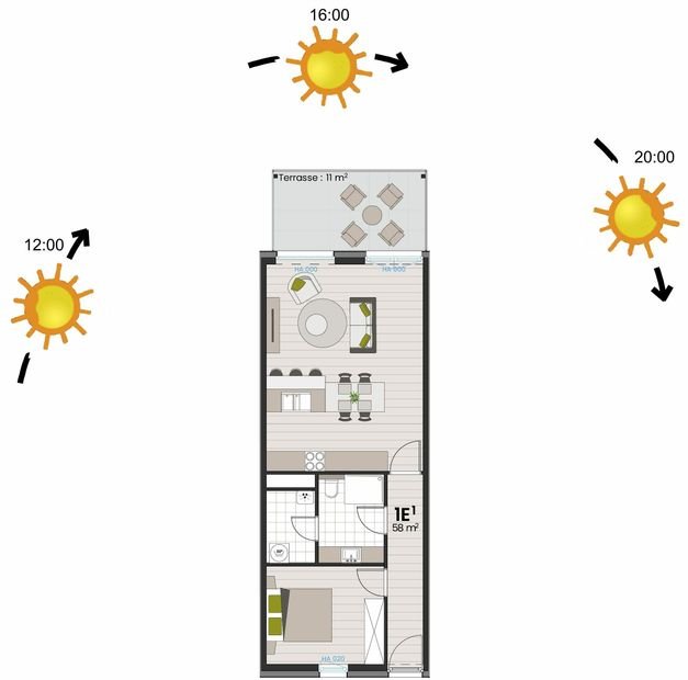 AND appartement 1 E avec position soleils 1