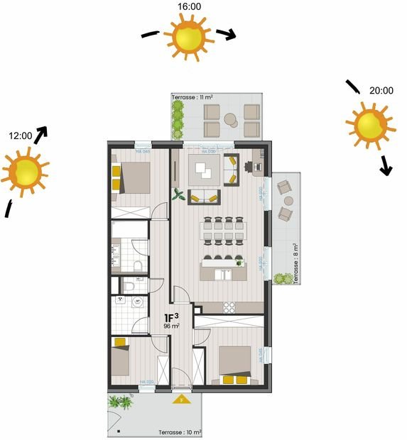 AND appartement 1 F avec position soleils 1