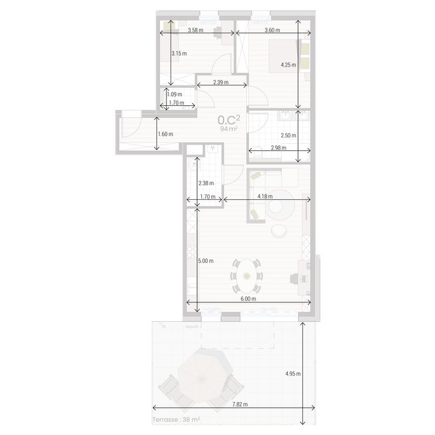 Appartement 0C avec cotations