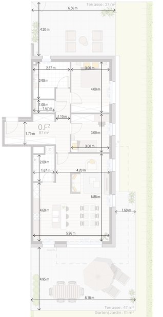 Appartement 0F avec cotations