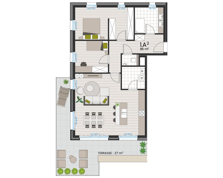 Appartement 1A sans cotations