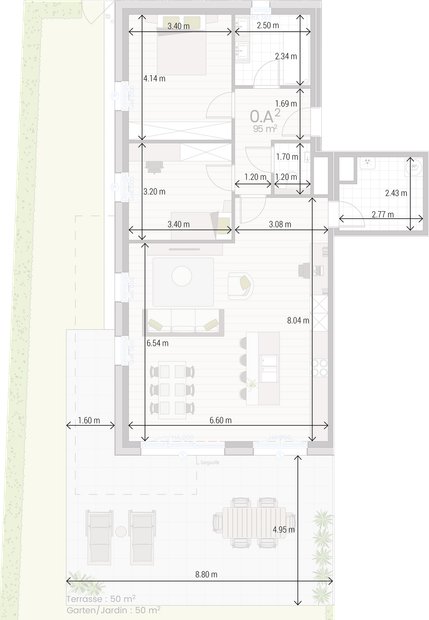 Appartement 0A avec cotations