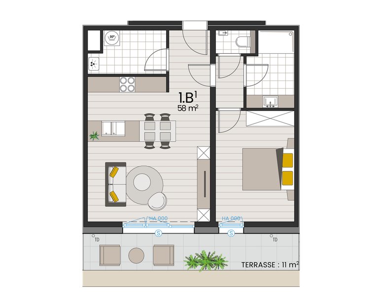 Appartement 1B sans cotations