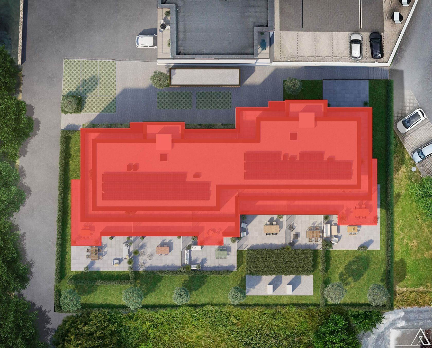 Vue aérienne résidence 14 appartements