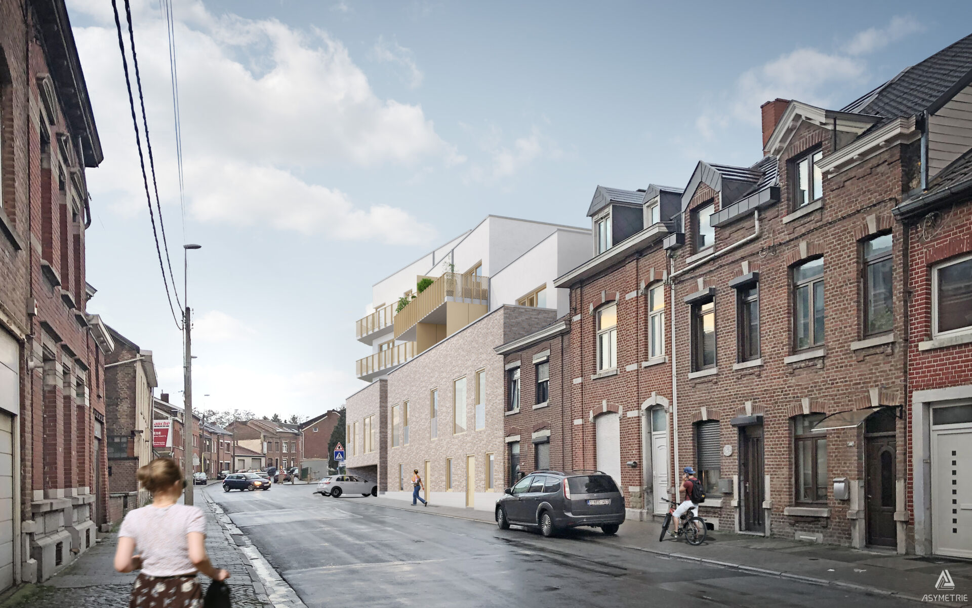 3D - bâtiment A - vue depuis rue E Vandervelde